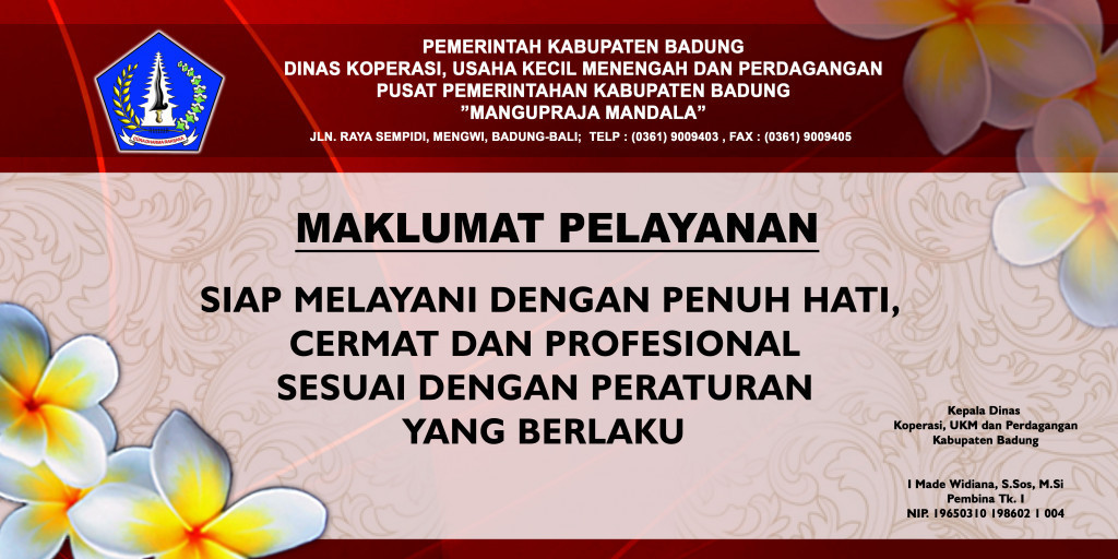 MAKLUMAT PELAYANAN | Website Resmi Dinas Koperasi, Usaha Kecil Menengah